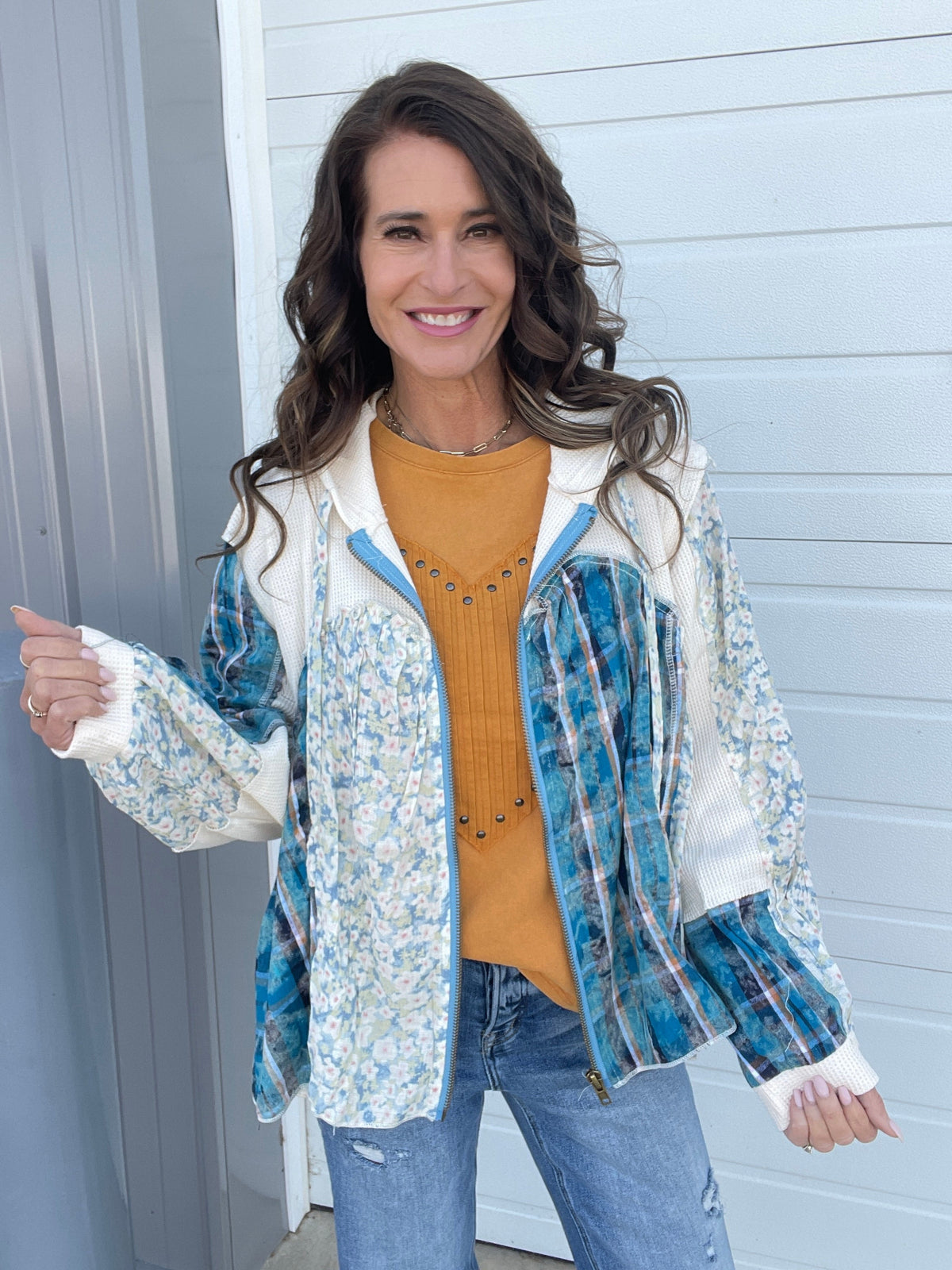 Pol Love And Beauty Long Sleeve Zip Up Shirt Jacket In 3 Colors
