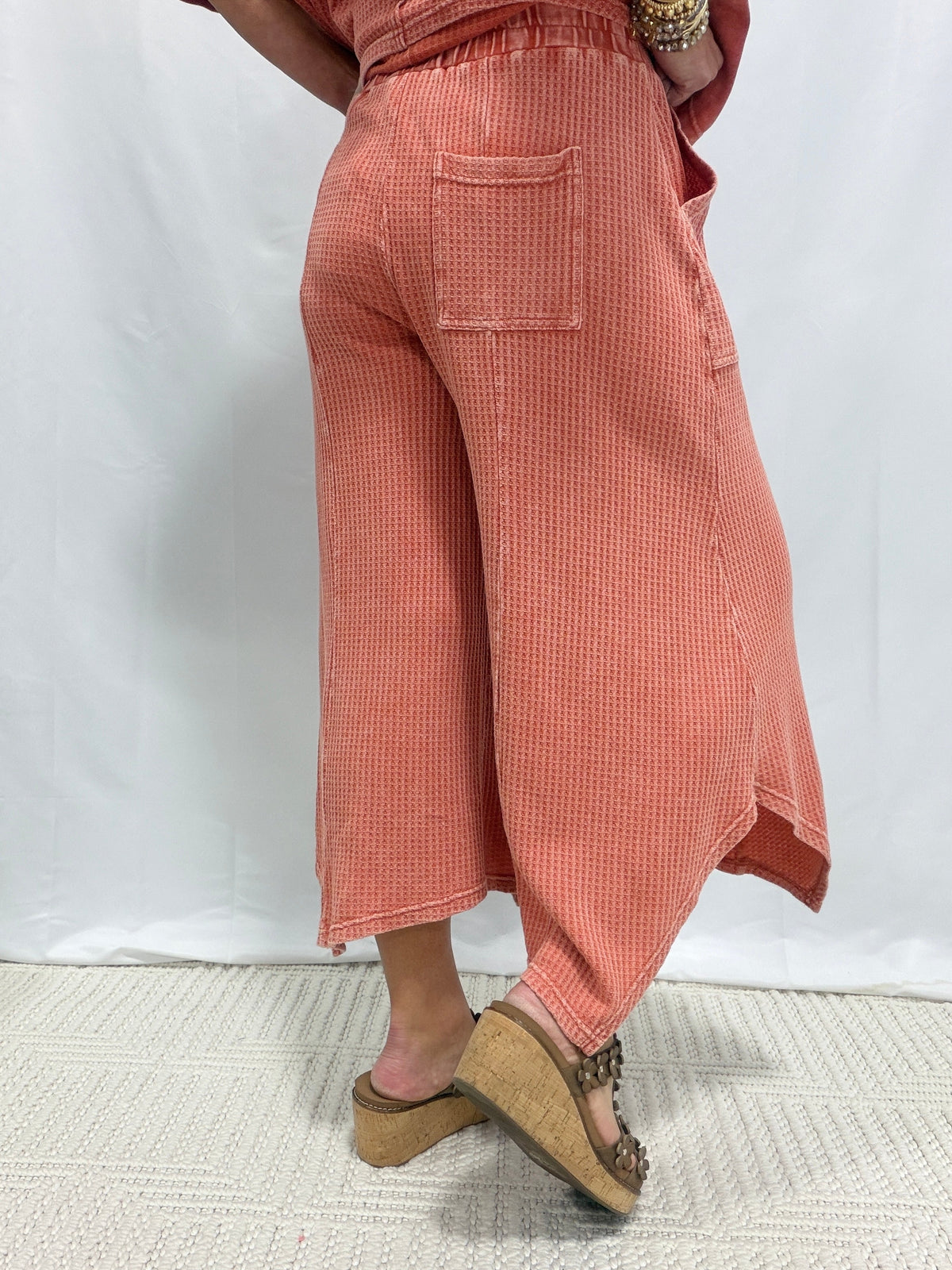 Sea Glass Crochet Patch Wide-Leg Pants in 3 Colors