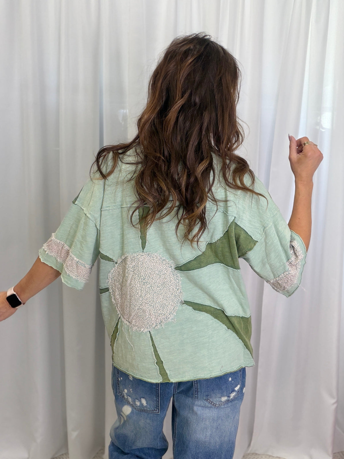 Oli & Hali Floral Punch Daisy Patch Top In 2 colors