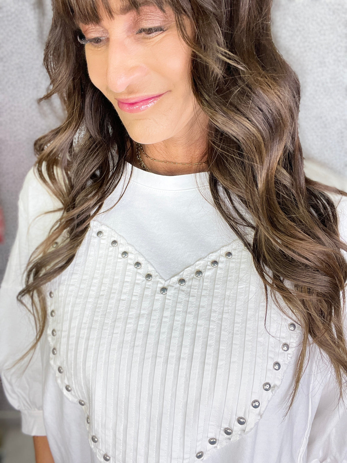 Charming Ways Heart Patch Top In 2 Colors