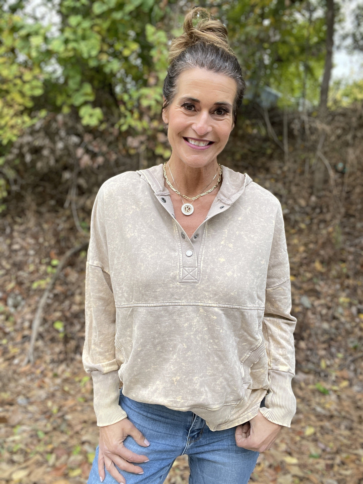 Casual Occasions Acid Wash Kangaroo Pocket Hoodie In 4 Colors *Final Sale*