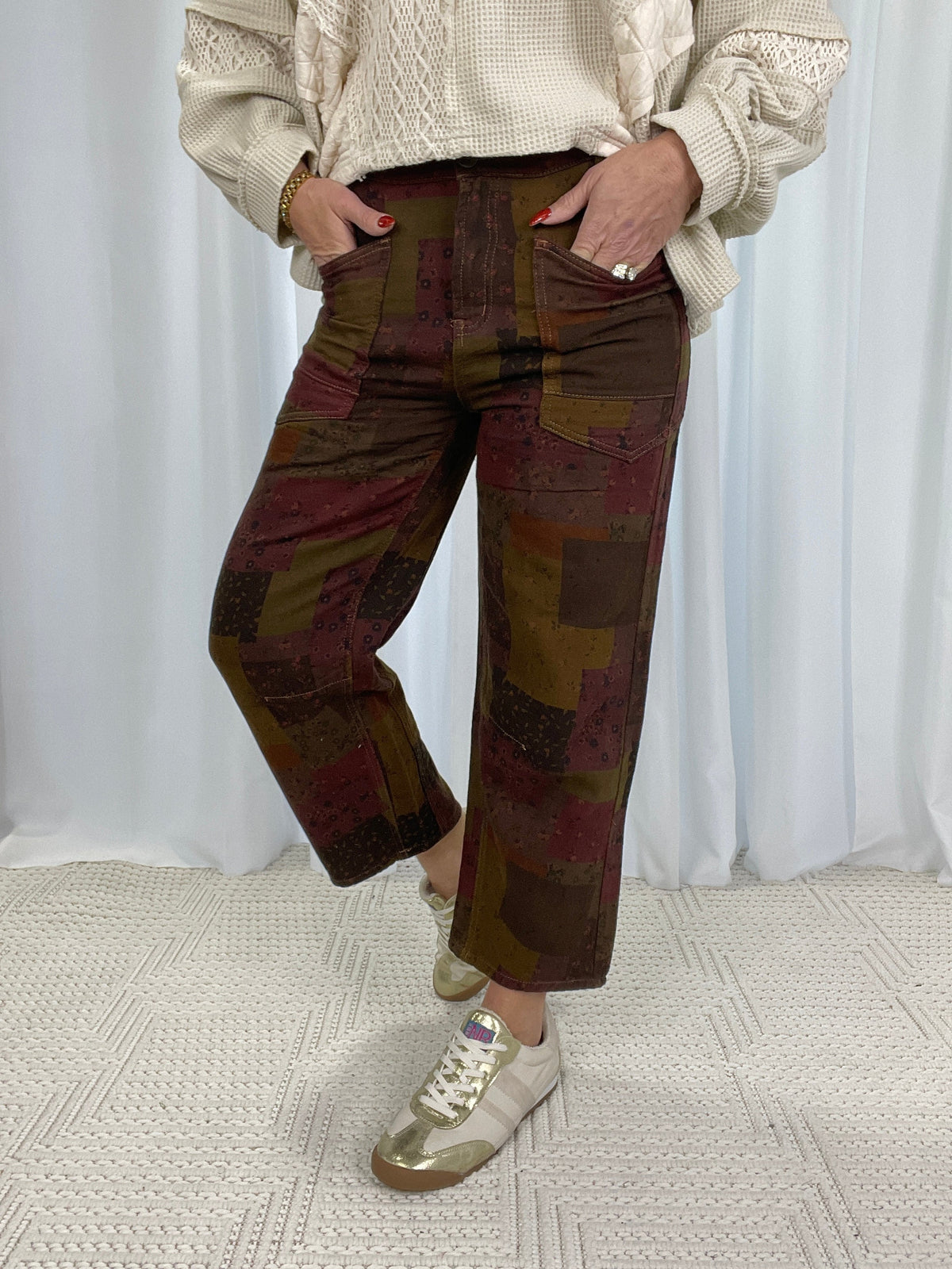 The Year It's Been Patch Printed Pants In Olive