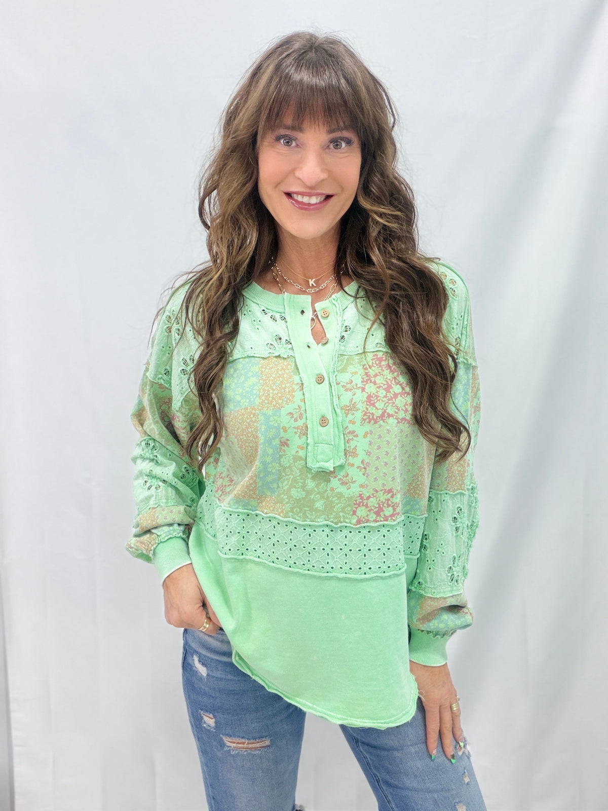 Wildflower Whisper Patch Top In 4 Colors