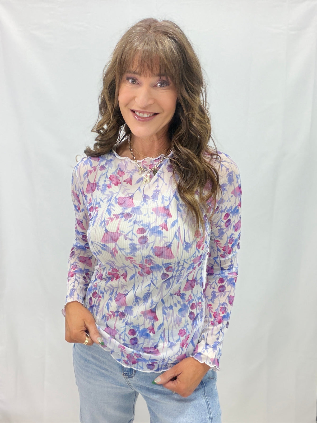 Lavender Mist Mesh Top