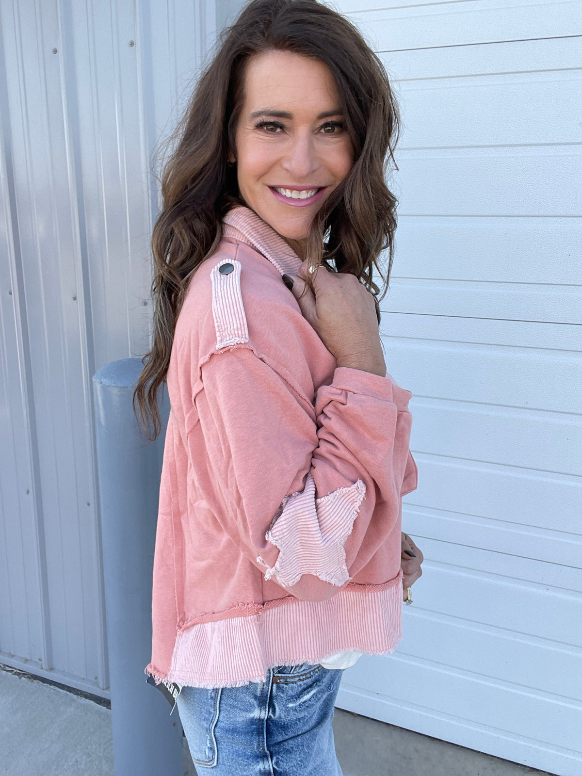 POL Starlight Glow Oversized Star Patch Jacket In 3 Colors *Final Sale*