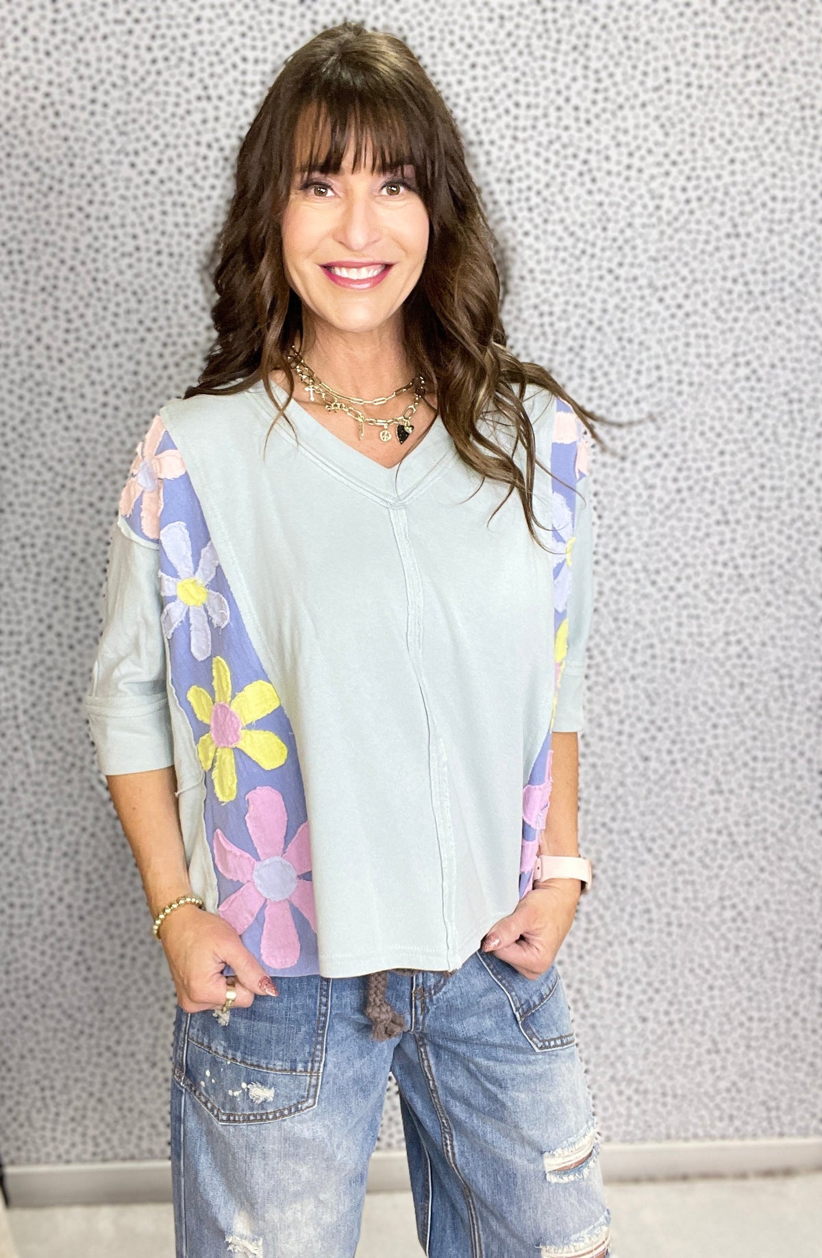 Daisy Daydream Flower Patch Mineral Washed Top In 4 Colors