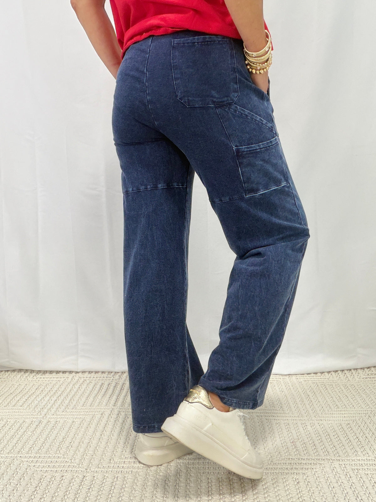 Move Mountains Mineral Wash Utility Pants In Denim