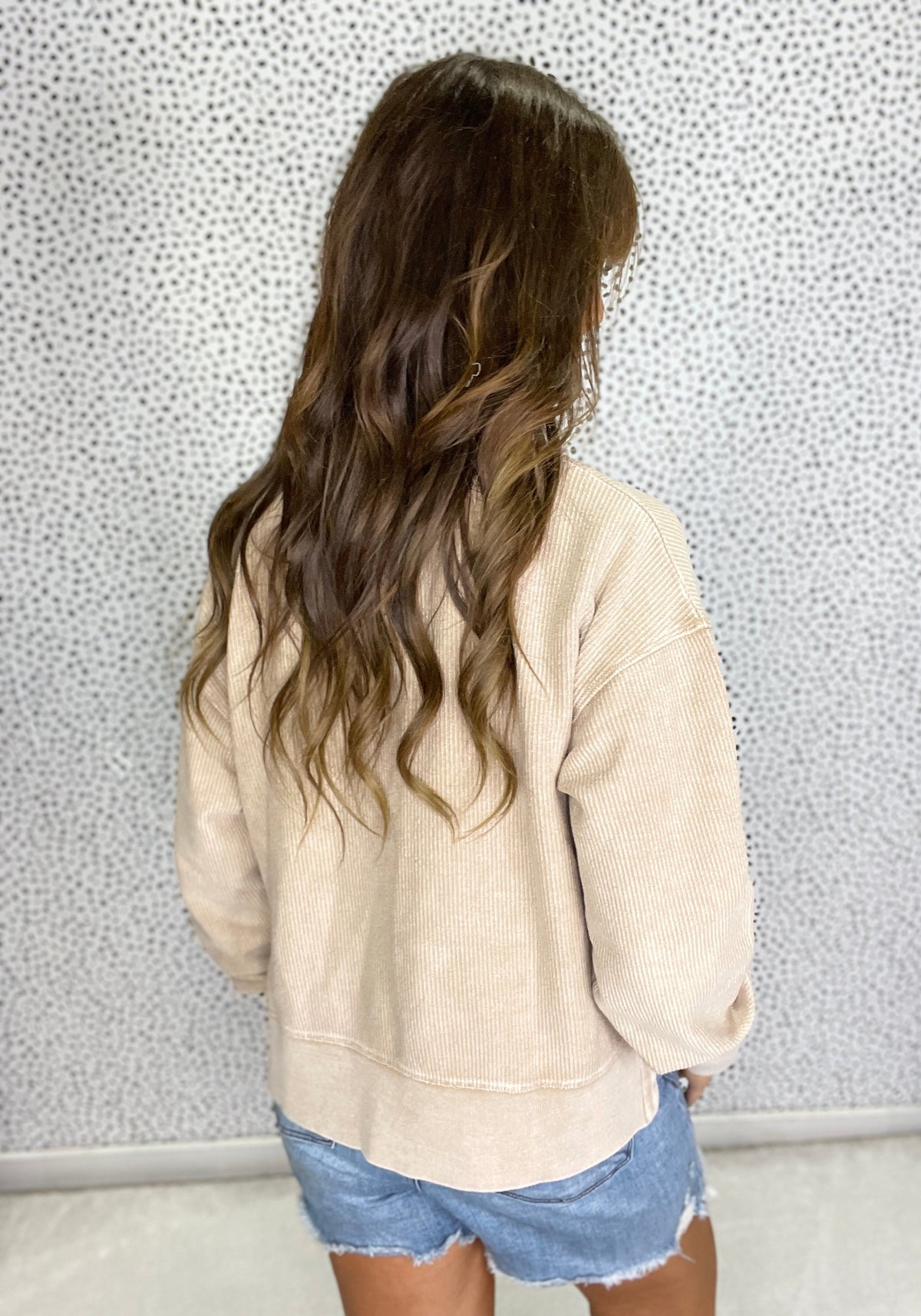 Iowa Bold Corded Crewneck in Toffee