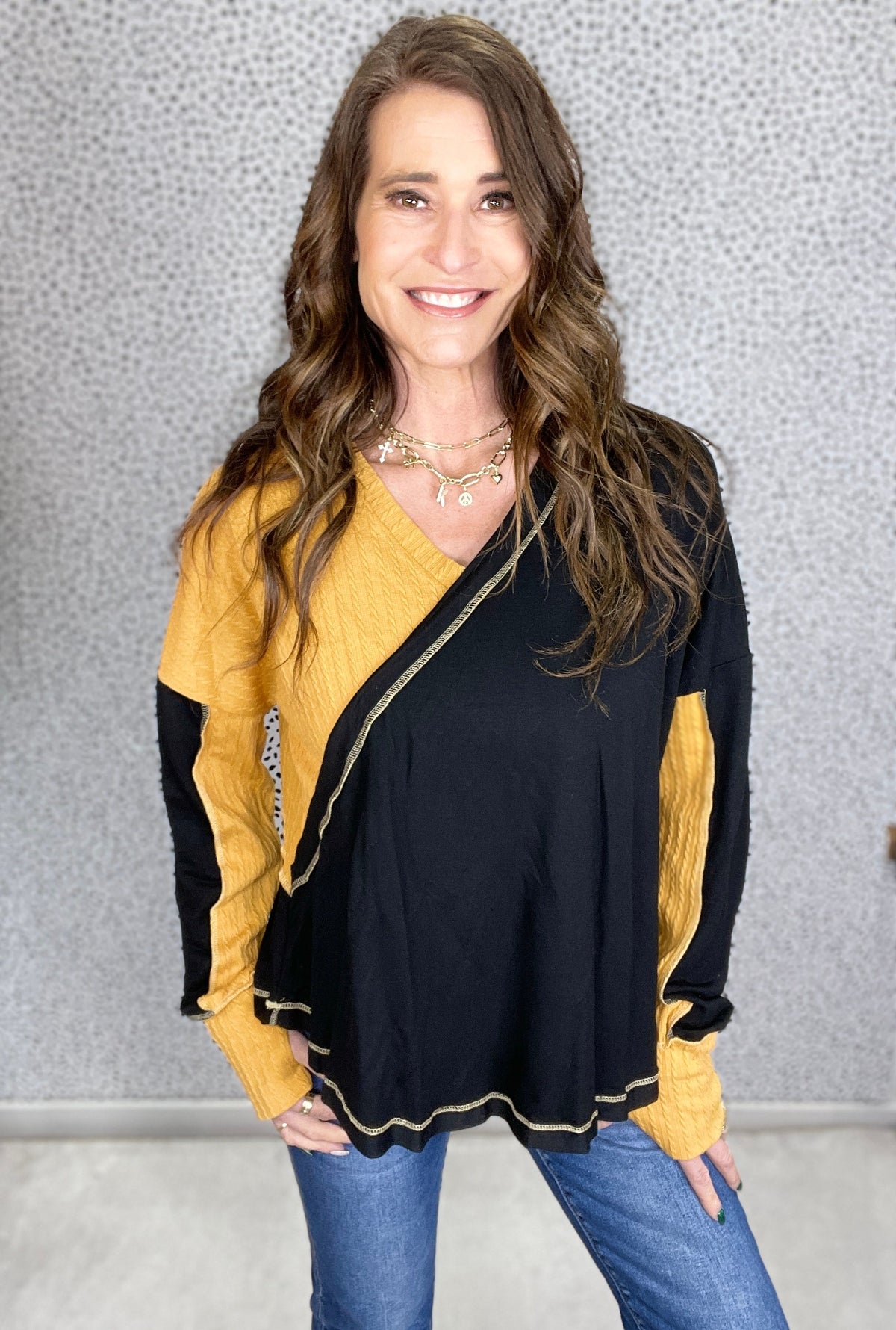 Everything For Me Cable Knit Color Block Sweater In Black *Final Sale*