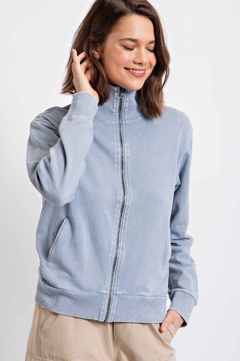 All In Stone Washed Zip Up Jacket In 3 Colors *Final Sale*