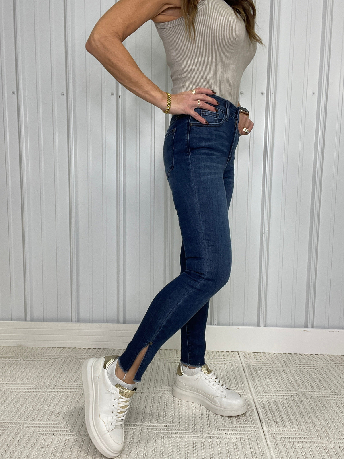 Judy Blue Rosia High Rise Side Slit Skinny Jeans 424
