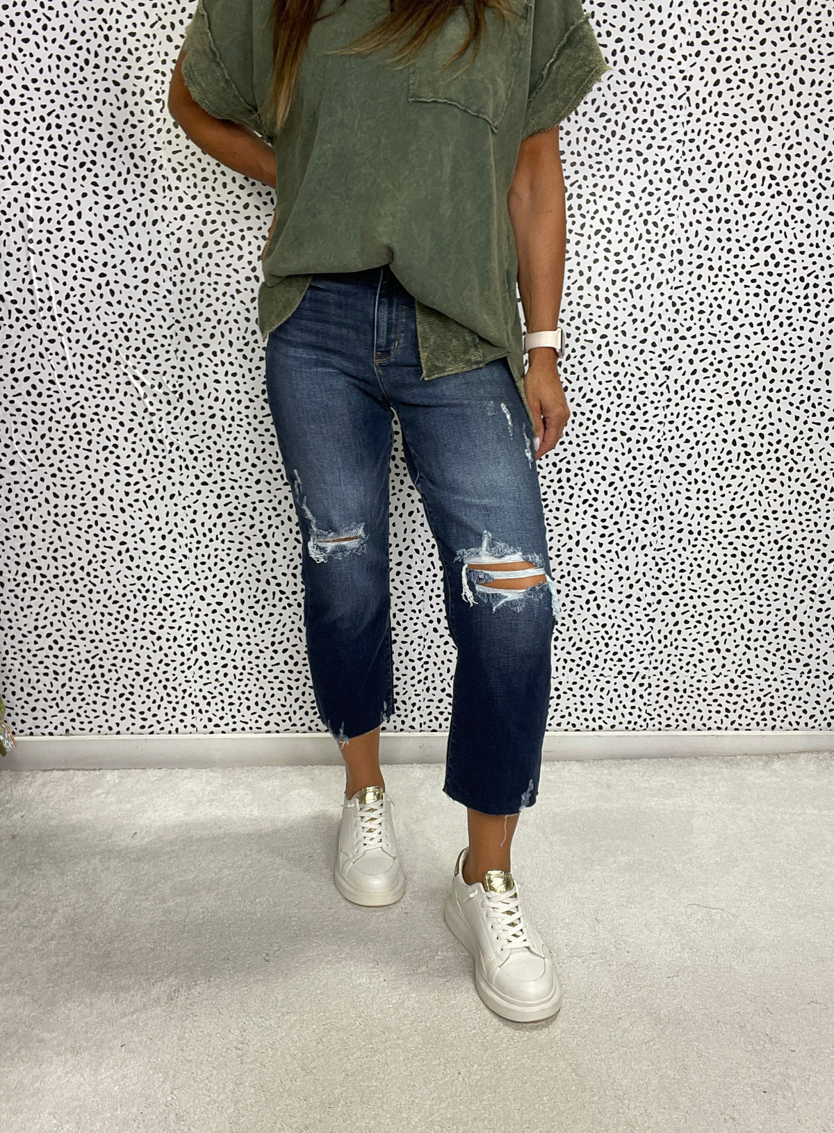 Judy Blue Willa High Waist Wide Leg Crop Jeans