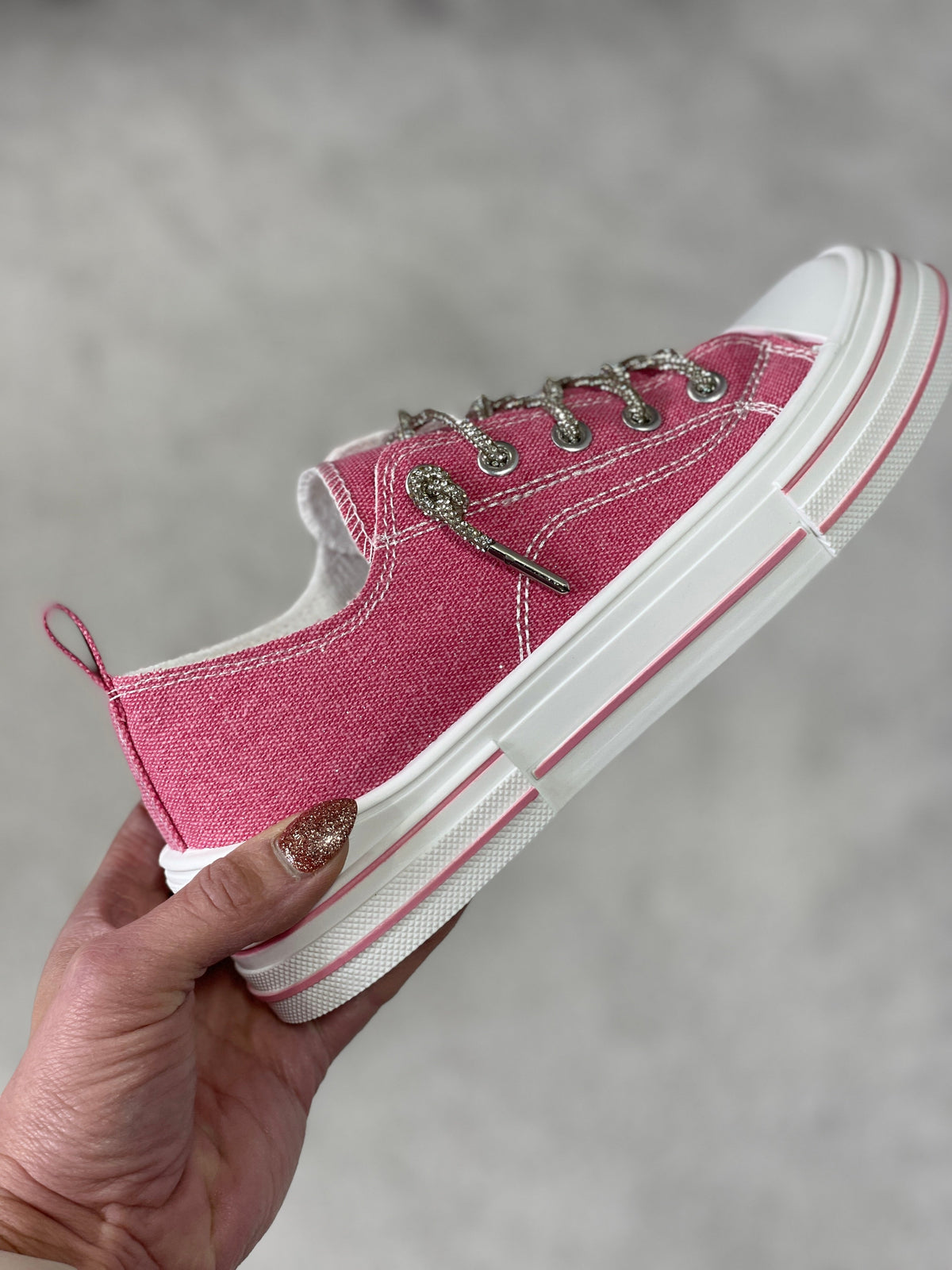 Very G Aman Sparkle Pink Bling Lace Sneakers *Final Sale*