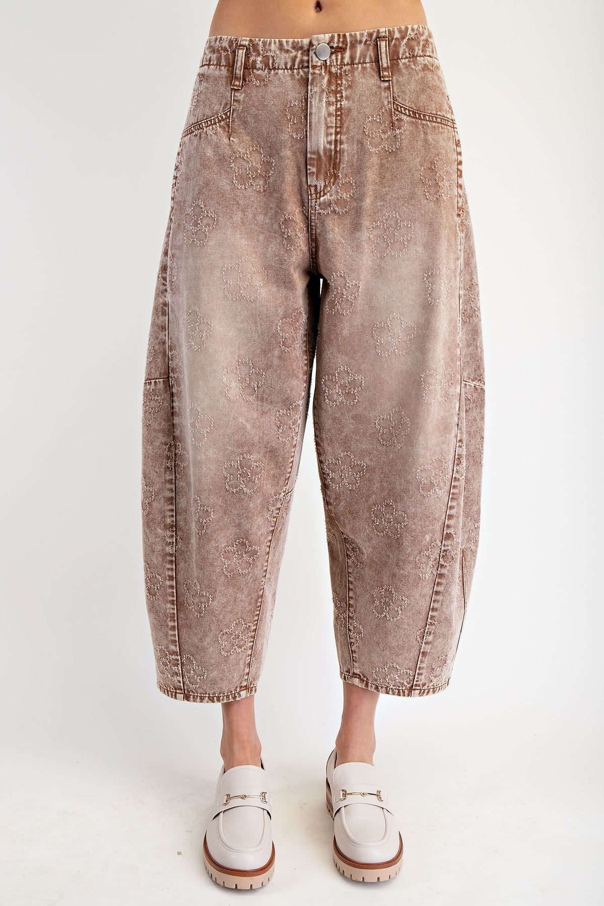 Daisy Drift Washed Twill Barrel Pants In 3 Colors