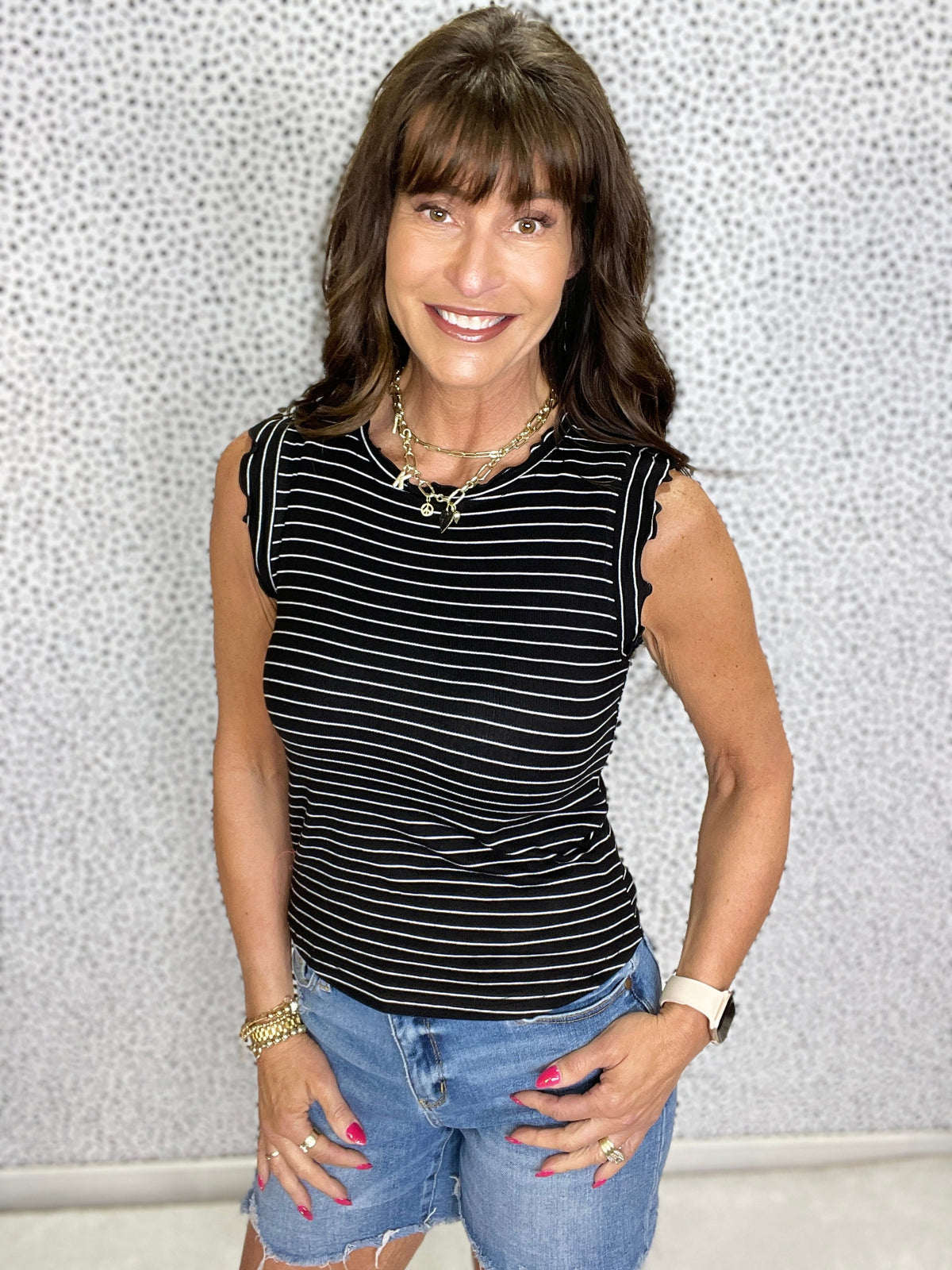 Summer Glow Ruffle Trim Sleeveless Top In 4 Colors *Final Sale*