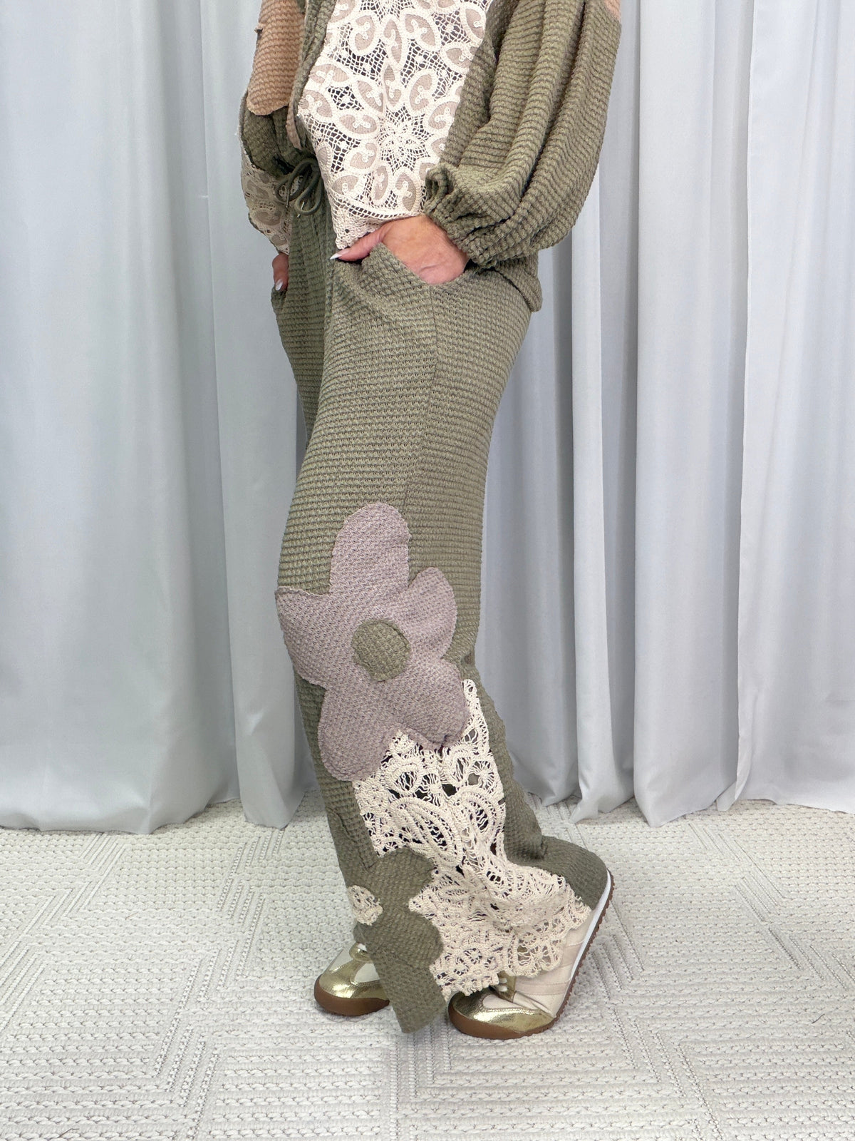 You Thought You Knew Mix Knit Wide Pants In Olive *Final Sale*