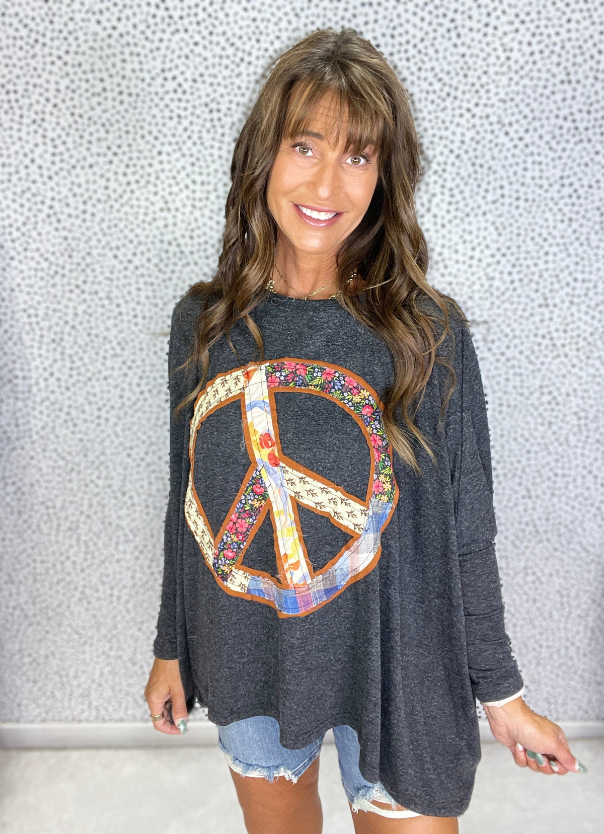 Peace Patch Mélange Knit Top In 3 Colors *Final Sale*