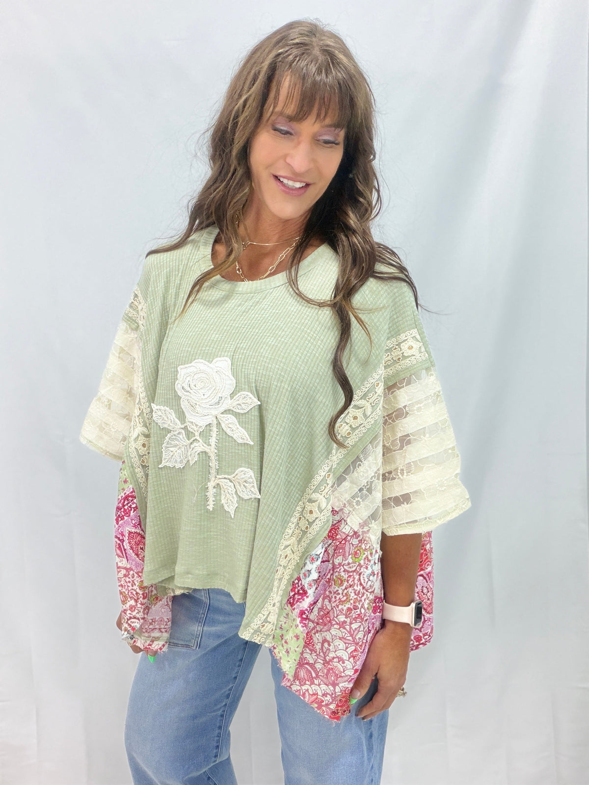 POL Starlit Floral Ribbed Knit Top In 3 Colors
