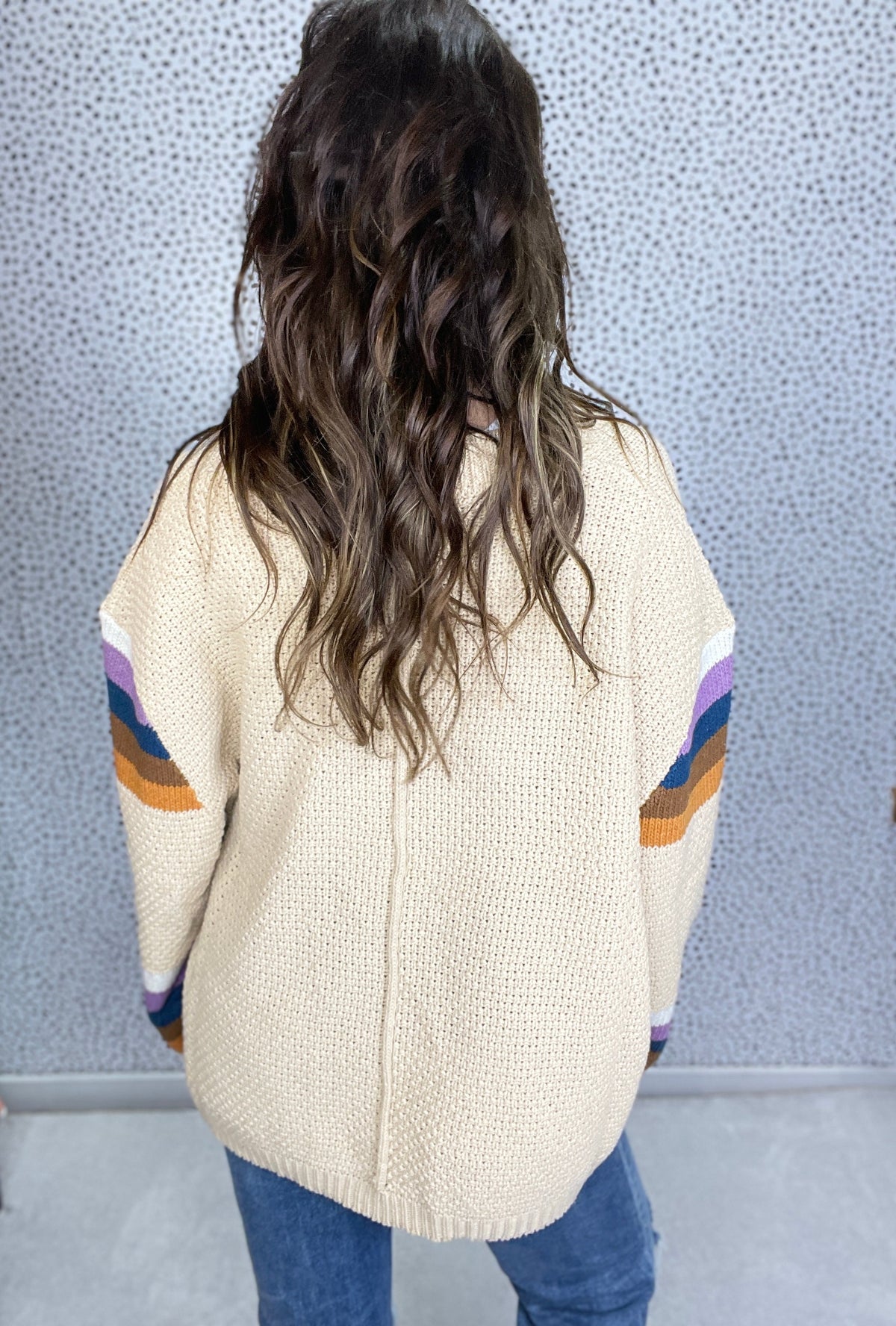 POL Slow Sunday Oversized Long Sleeve Sweater In Beige