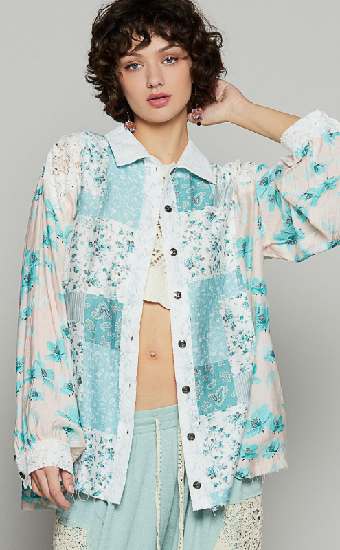 POL Where You've Been Oversized Lace Detail Top *Final Sale*