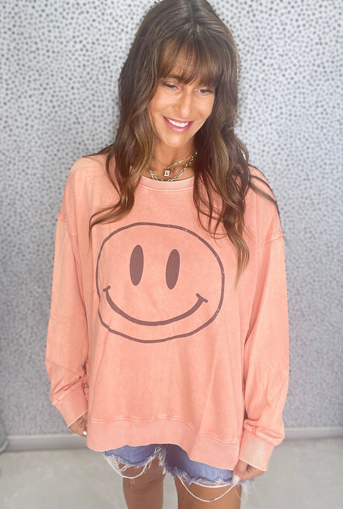 Curvy Pure Happiness Mineral Washed Pullover