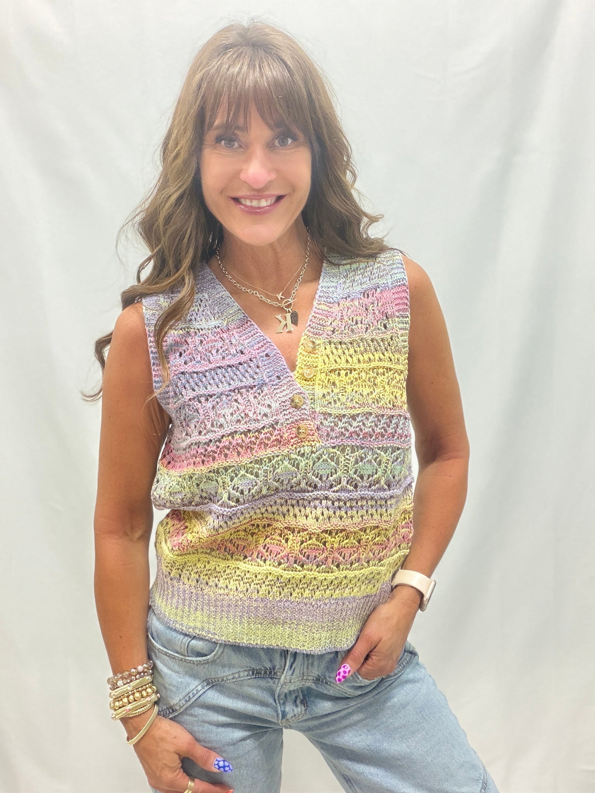 Works Out Perfect Sleeveless Knit Top In Pastel