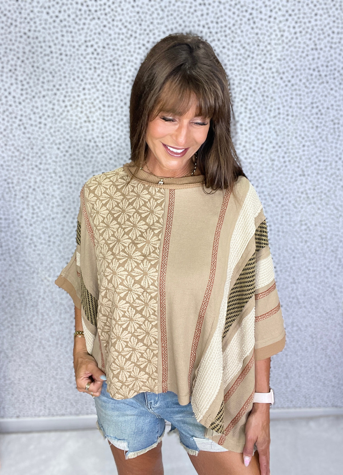 Oli & Hali Going The Distance Washed Striped Top In 2 Colors