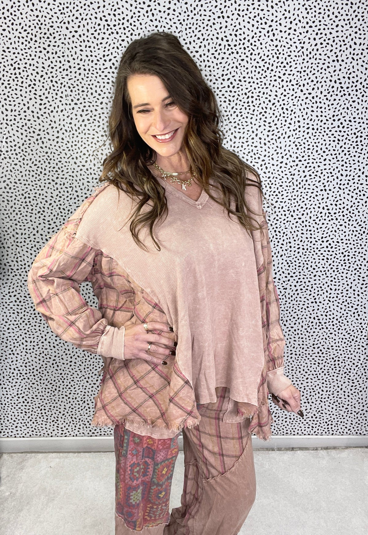 Come As You Are Mineral Washed Plaid Flannel Top In 2 Colors *Final Sale*