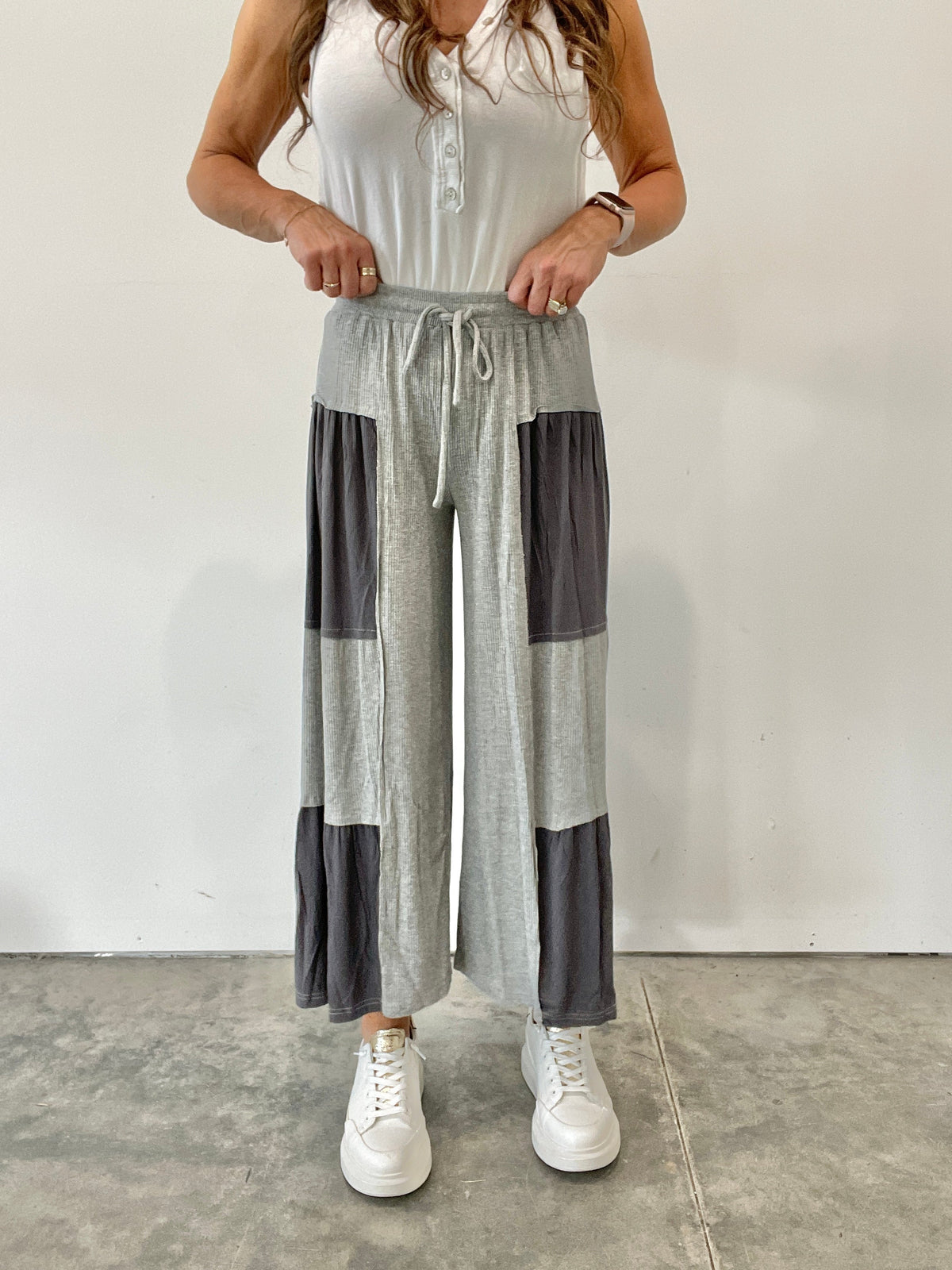 Pol A Little Bit Of Paradise Wide Leg Crop Pants In 5 Colors: Black, Grey, Pink, Mocha, Ivory
