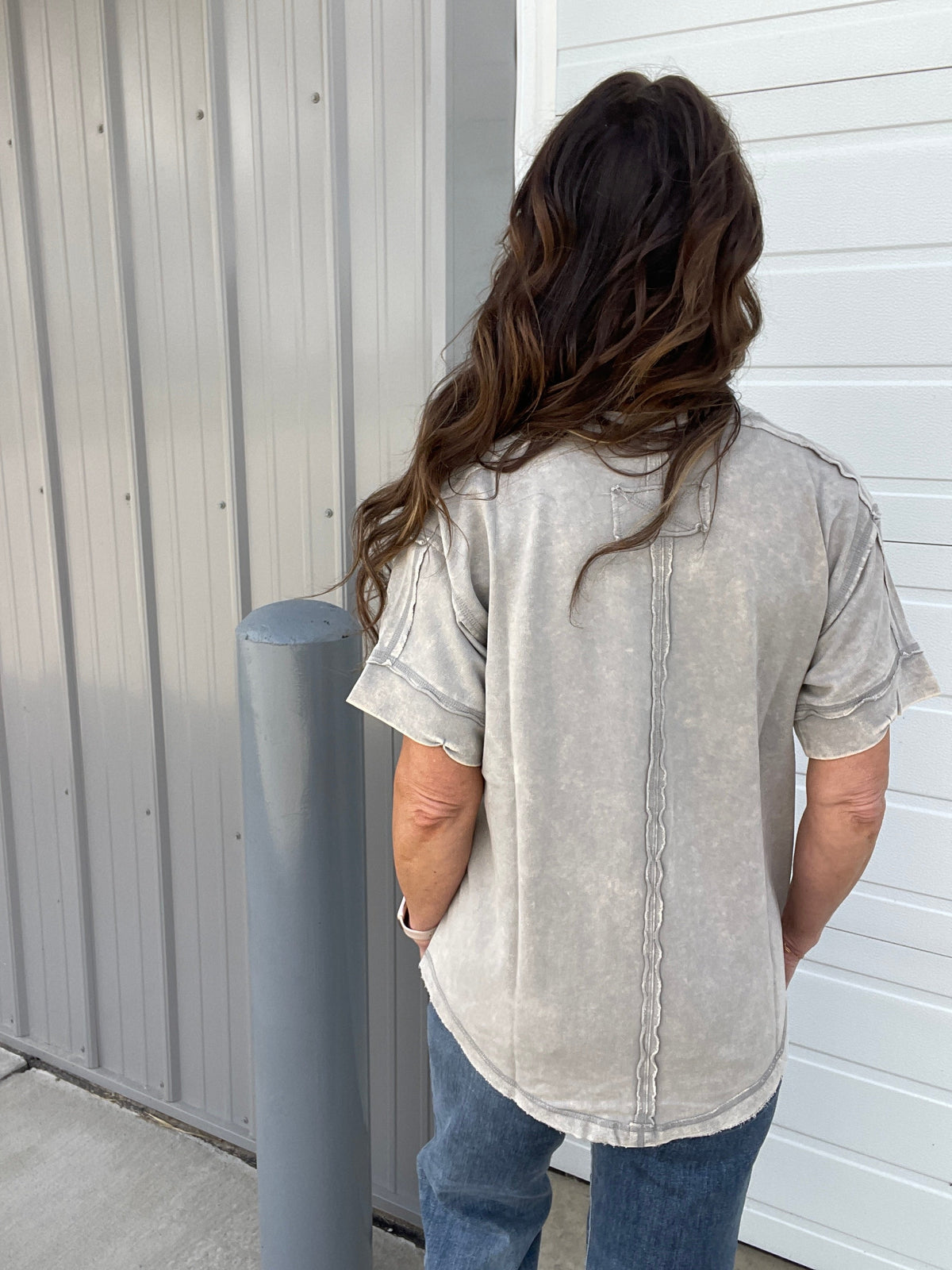 Summer Time Slip Away Henley Button Mineral Wash Short Sleeve Top in 7 Colors *Final Sale*