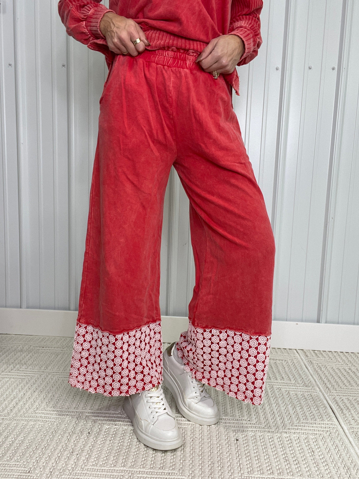 Lace Horizon Mineral Wash Pants In 2 Colors