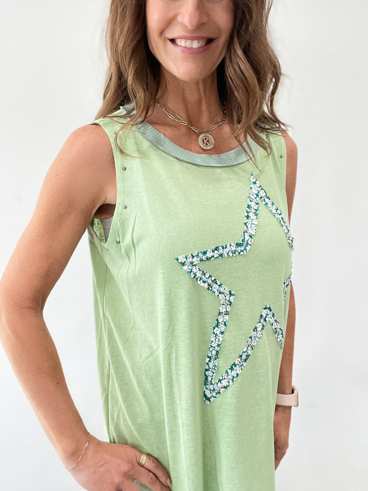 Pol Star Struck Outseam Sleeveless Top In 4 Colors: Coral, Green, Grey, Mocha *Final Sale*