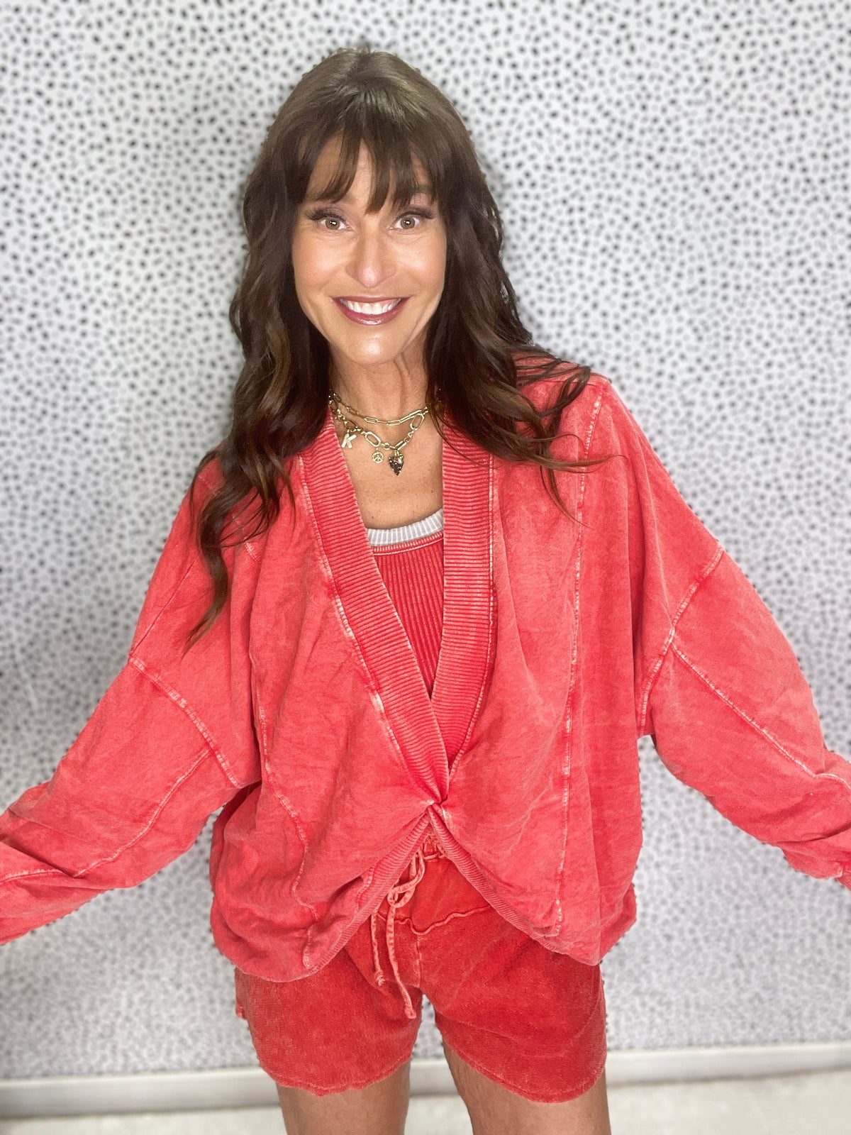 Follow Along Reversible Top In Red *Final Sale*