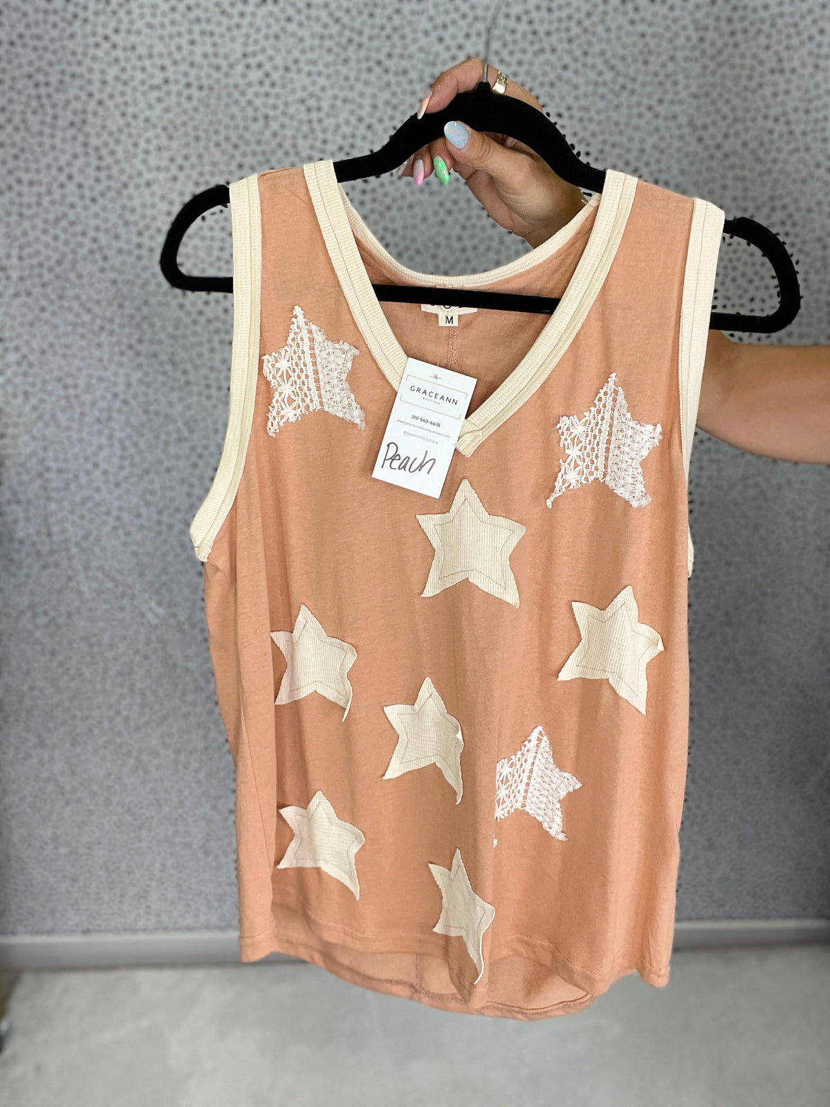POL Stellar Dreams Star Patch Tank Top In 11 Colors