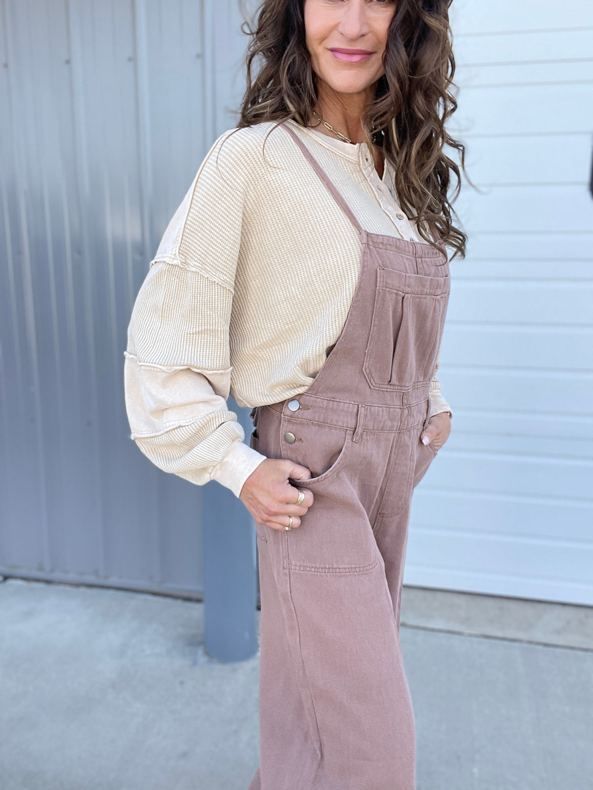 Heartbreaker Washed Twill Overalls In 2 Colors: Mocha, Sage *Final Sale*