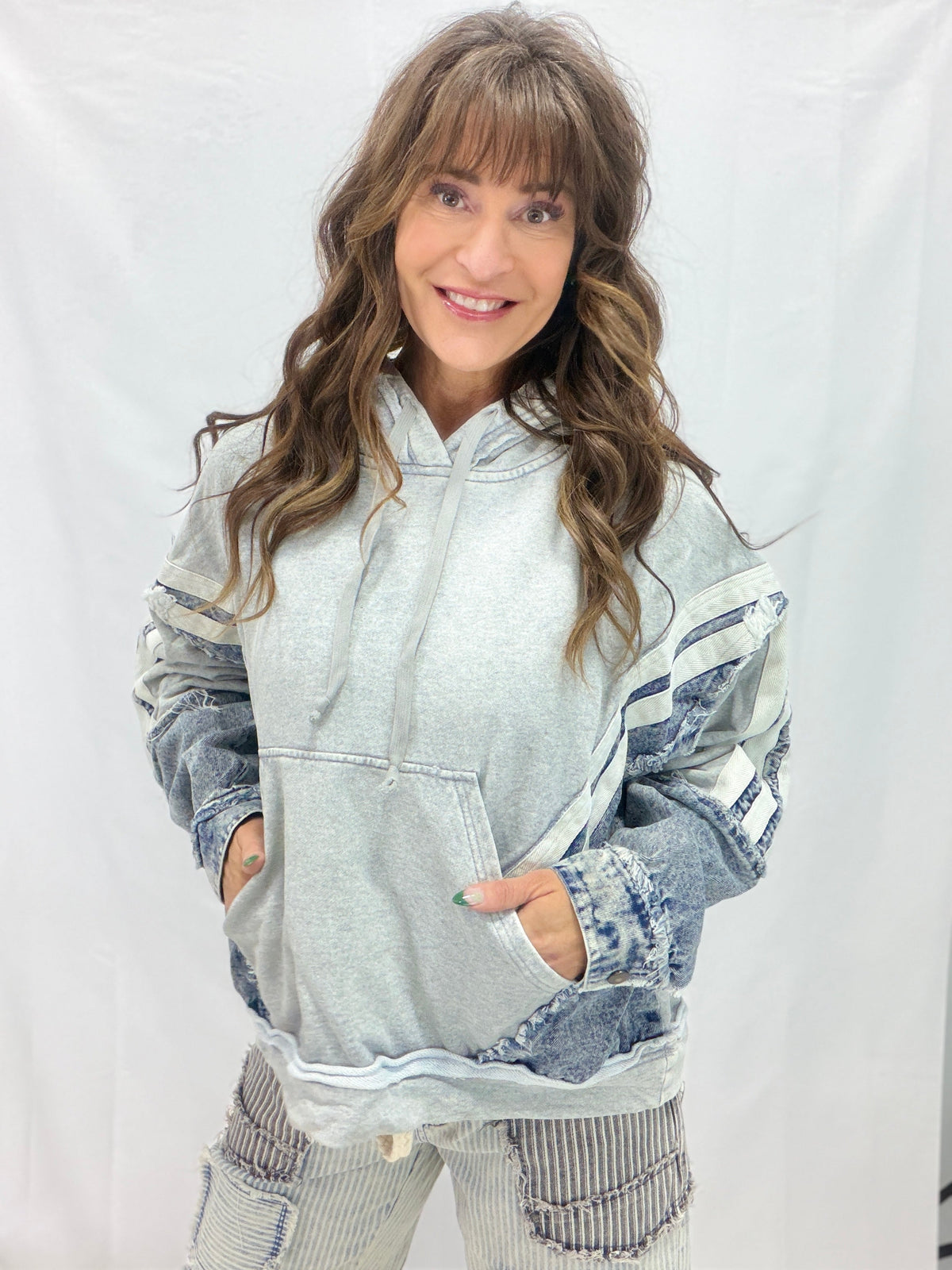 Oli & Hali Denim Edge Hoodie in 2 Colors