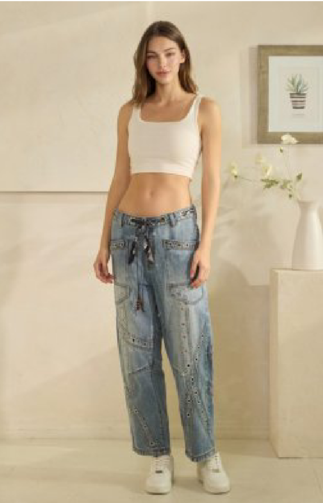 Oli & Hali Lifetime Love Barrel Pants In Denim