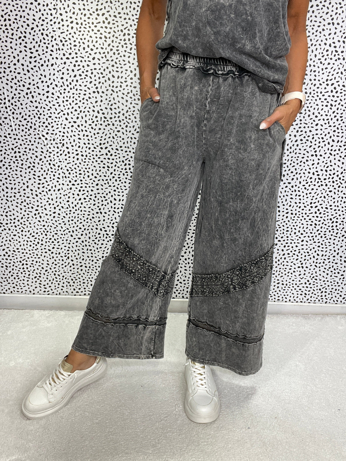 Step On Out Mineral Washed Wide Leg Pants In 3 Colors *Final Sale*