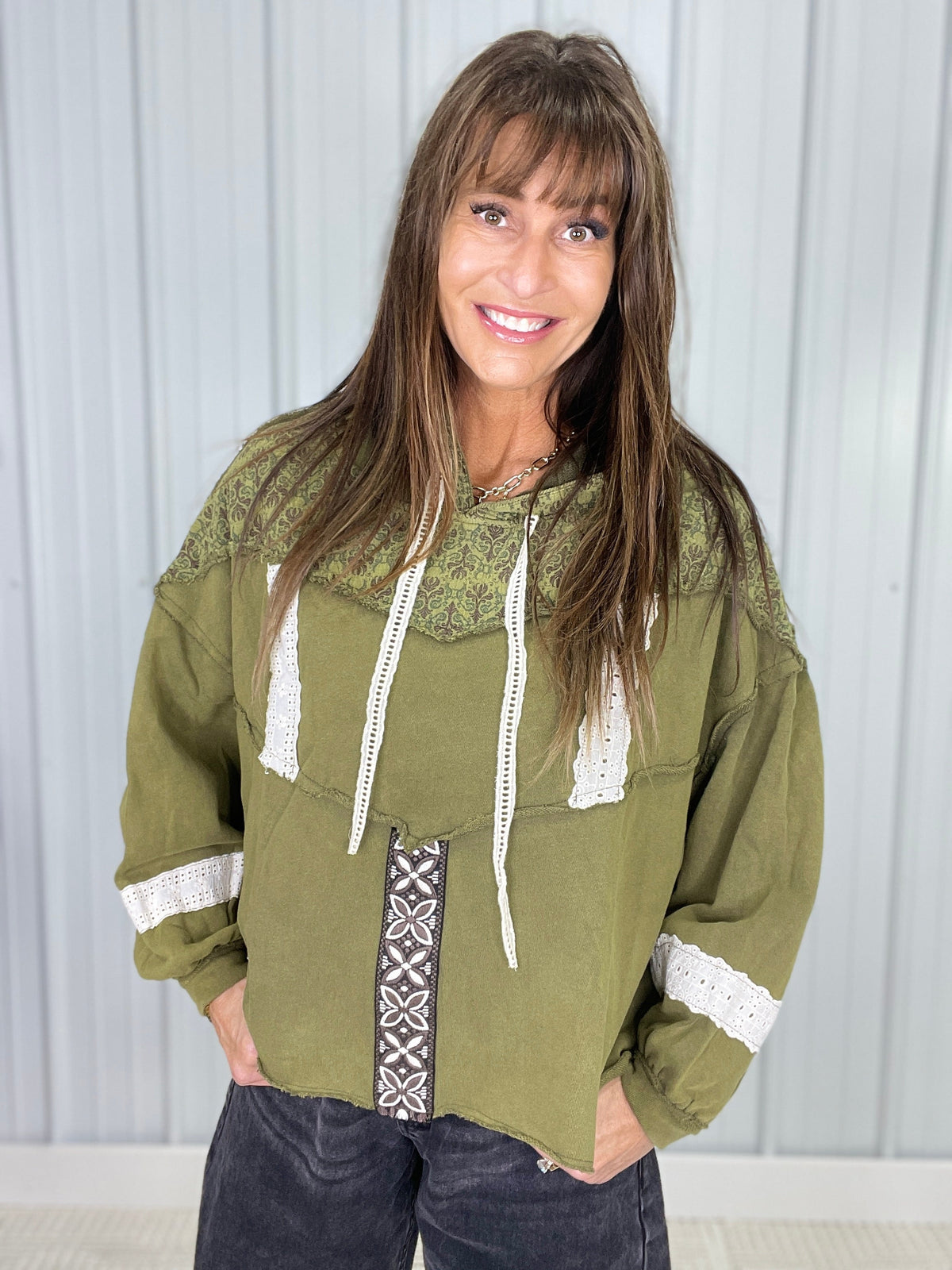 POL Boho Days Balloon Sleeve Hoodie In 2 Colors