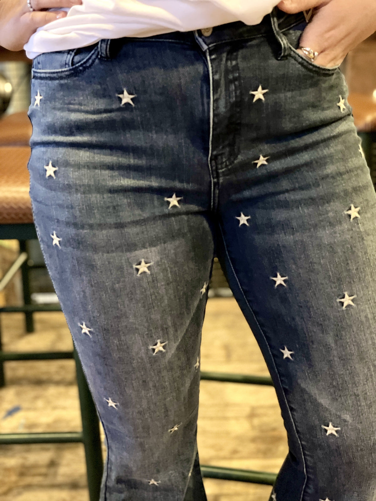 Judy Blue Sabrina Star Embroidery Super Flares *Final Sale*