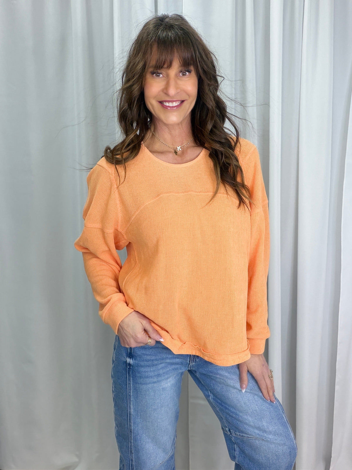 Stick Season Long Sleeve Soft Knit Top In 2 Colors