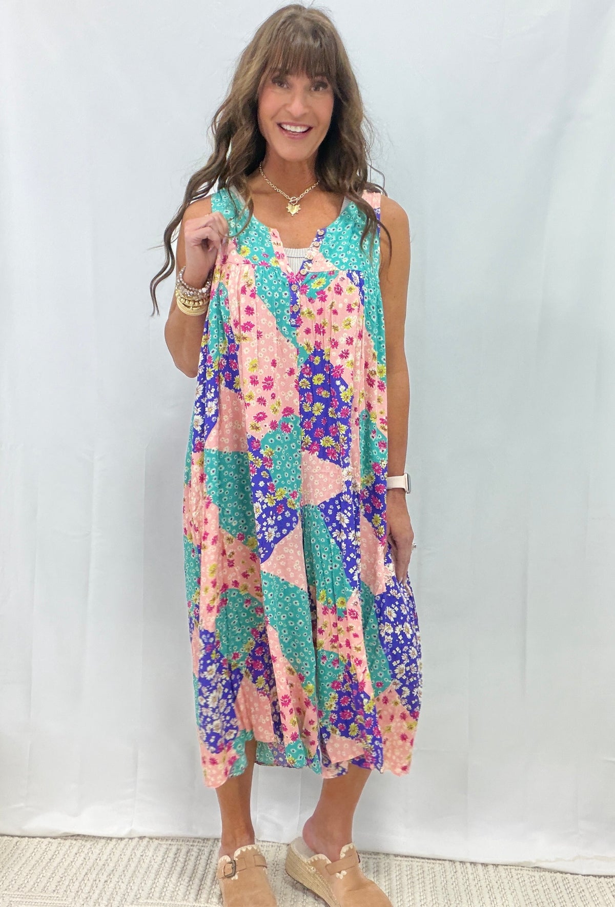 Out Of Office Mood Patchwork Wide Leg Jumpsuit In 2 Colors