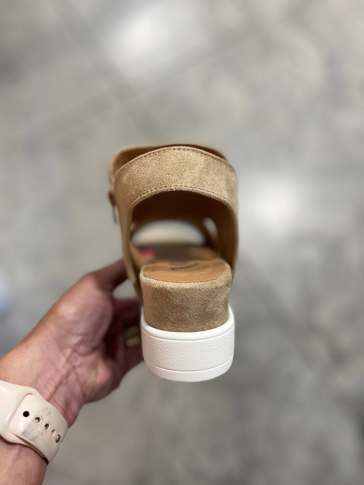 Very G Urban Edge Faux Suede Perforated Sandals In Sand *Final Sale*