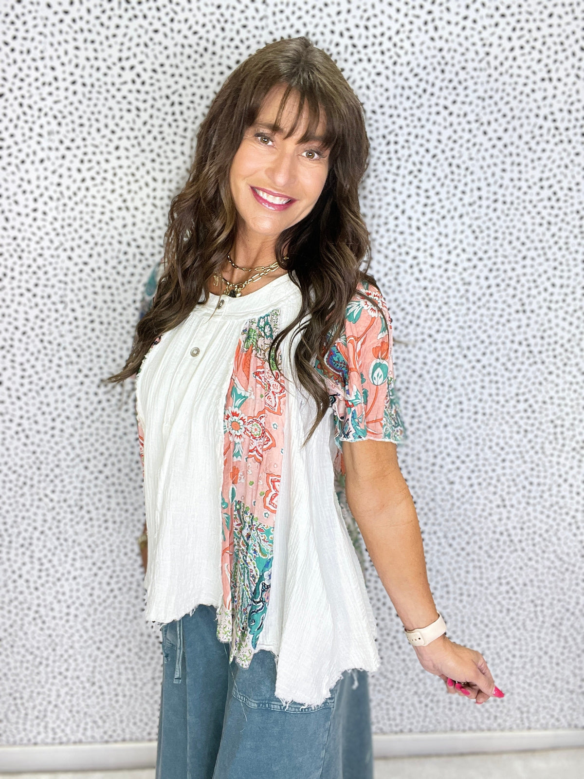 POL Surprise Ruffle Short Sleeve Printed Top In 3 colors
