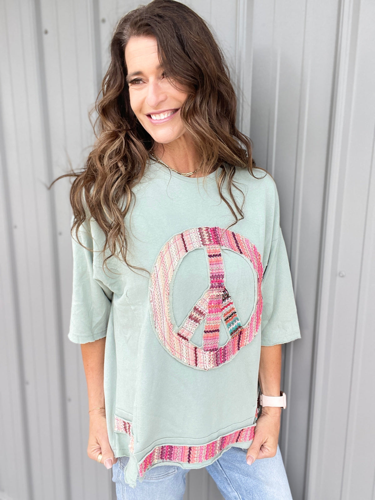 Know Peace Knit Top In 4 Colors: Rose, Oatmeal. Camel, Sage *Final Sale*