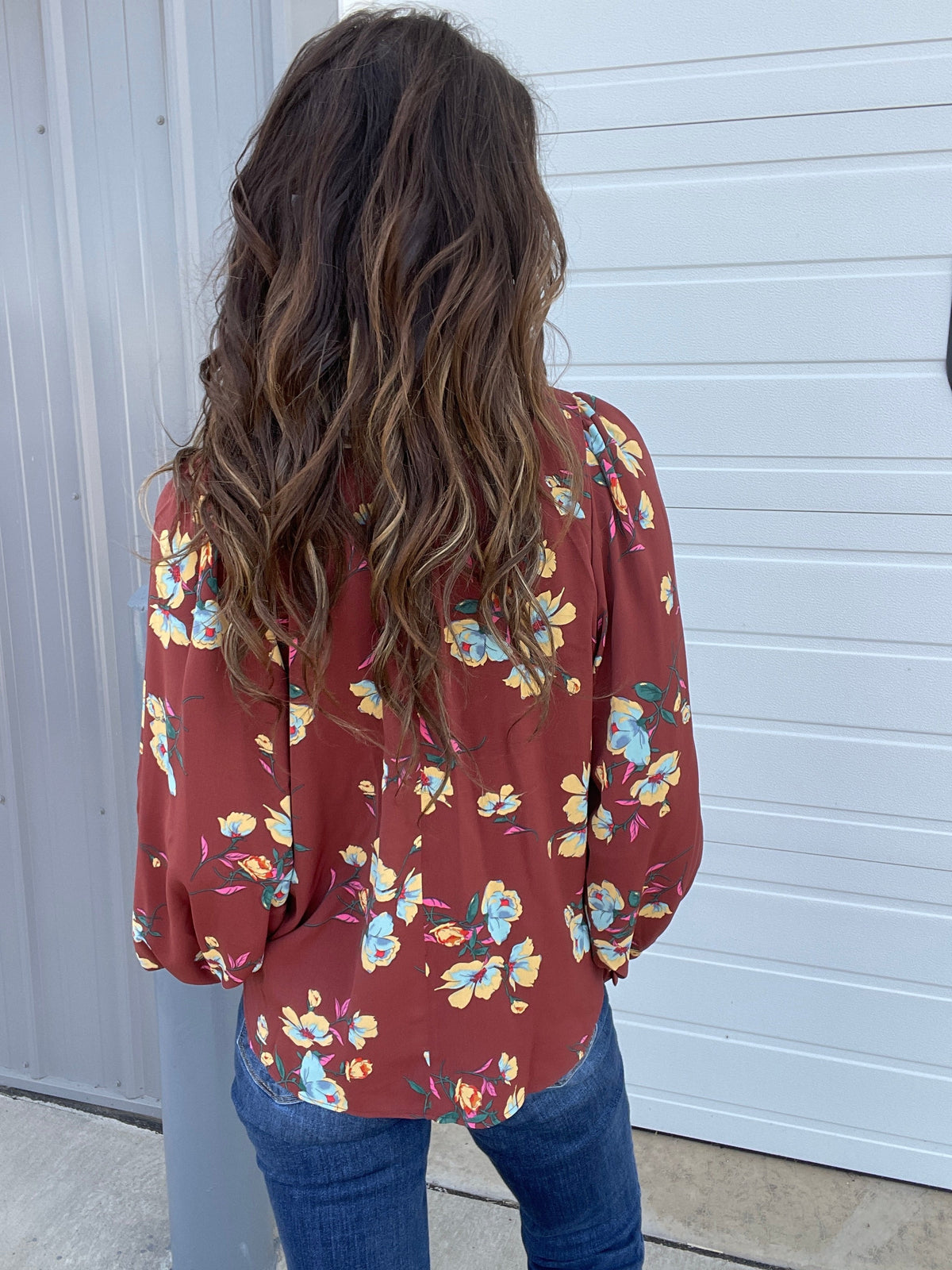 Beautiful Bliss Printed Woven Blouse In 2 Colors: Rose, Expresso *Final Sale*