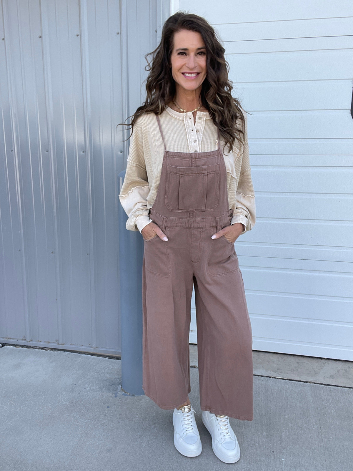 Heartbreaker Washed Twill Overalls In 2 Colors: Mocha, Sage *Final Sale*