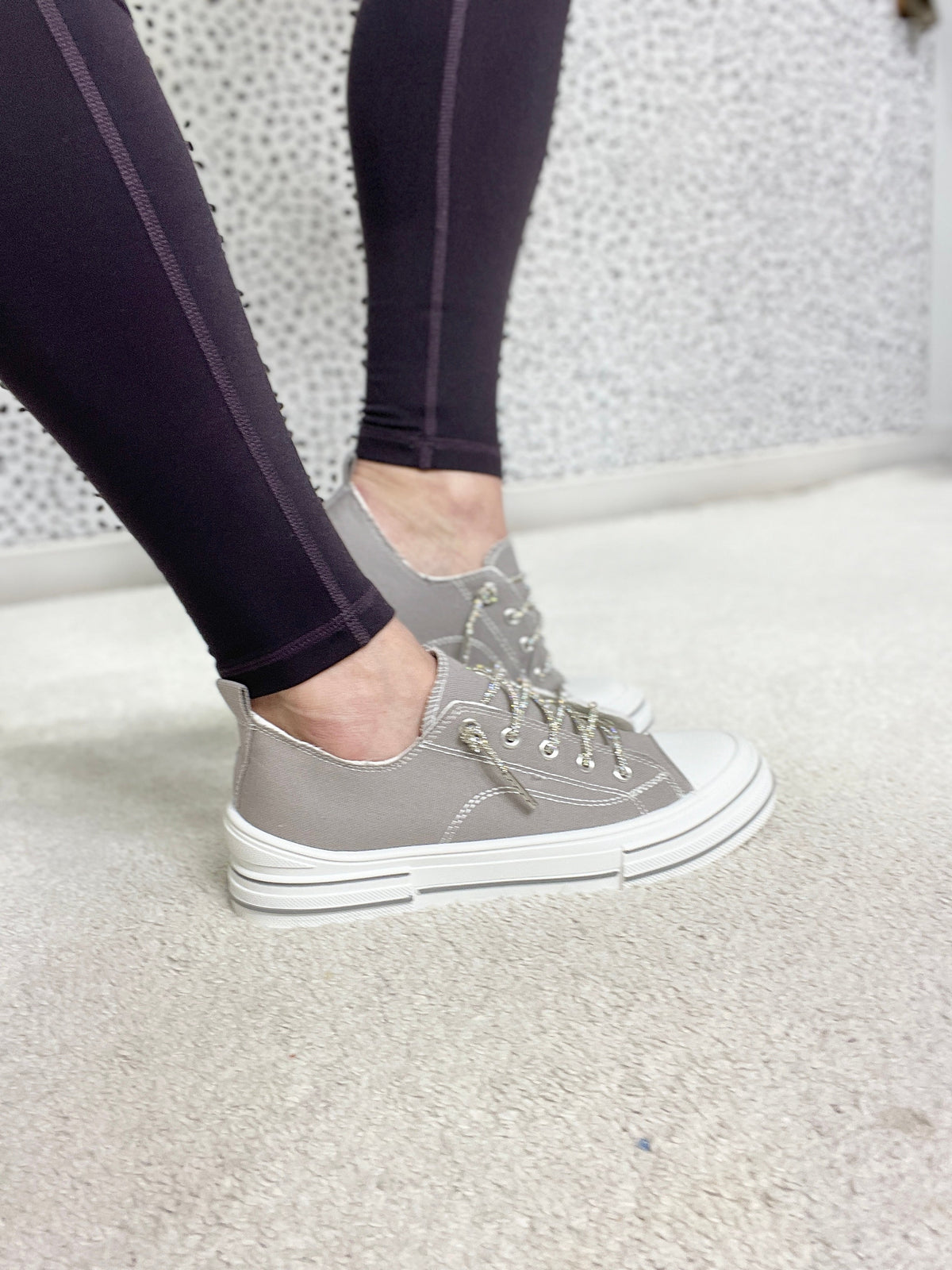 Very G Aman Grey Bling Lace Sneakers