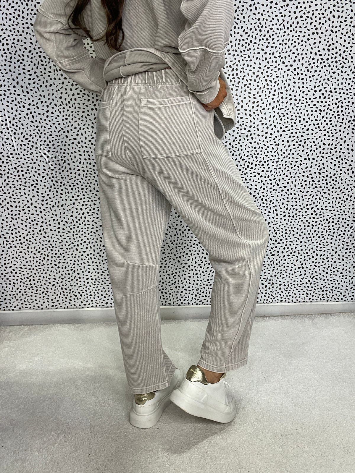 Circled Up Textured Rib Terry Pants In 2 Colors *Final Sale*