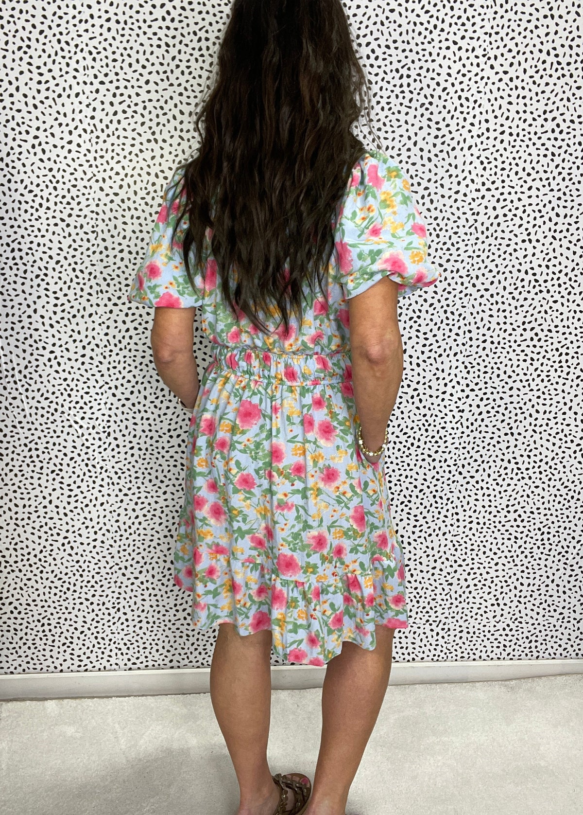 Everything Is Coming Up Roses Abstract Floral Short Sleeve Dress *Final Sale*